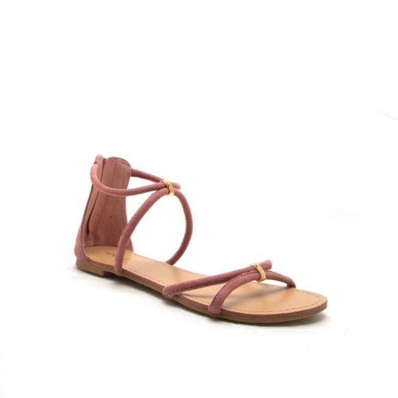 NEW Qupid Mauve Pink Strappy Sandals Sizes 6 & 7.5 - Picture 1 of 4